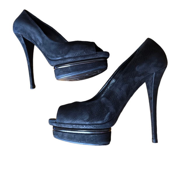 Le Silla suede black pumps platform heels size 9 - Picture 2 of 10